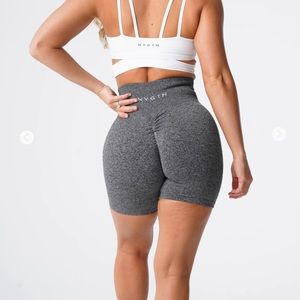 Black speckled NVGTN scrunch shorts